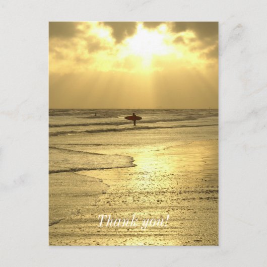 Carte Postale Profiter de la plage au coucher du soleil (Devant)