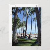 Carte Postale Profiter de la plage de Waikiki (Devant / Derrière)