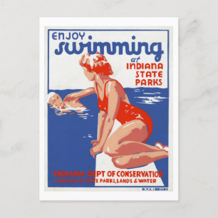 Carte Postale Profitez de la baignade dans les parcs d'état de l