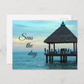 Carte Postale Profitez de la journée plage (Devant / Derrière)