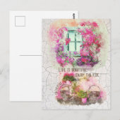 Carte Postale Profitez De La Promenade | Vélo Aquarelle Avec Fle (Devant / Derrière)