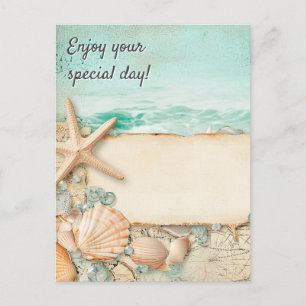 Carte Postale Profitez de votre journée spéciale plage