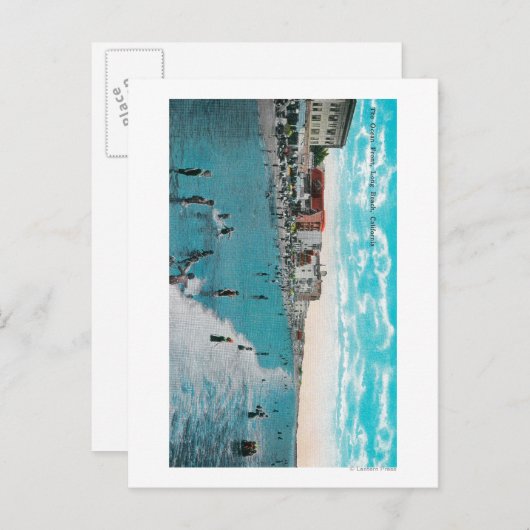 Carte Postale Profitez des vagues à Ocean BeachLong Beach, CA (Devant / Derrière)