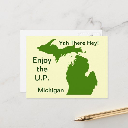 Carte Postale Profitez du U.P. Michigan avec Da Yoopers (Devant/Arrière en situation)