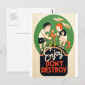 Carte Postale Profitez, ne détruisez pas (Devant / Derrière)