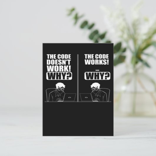 Carte Postale Programmateur amusant pour le Coding de l'ingénieu (Debout devant)