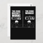 Carte Postale Programmateur amusant pour le Coding de l'ingénieu (Devant / Derrière)