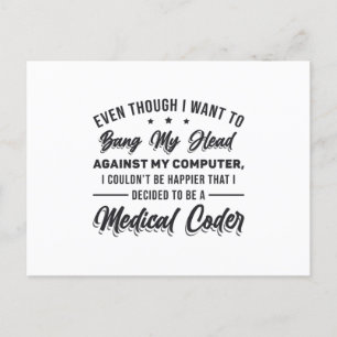 Carte Postale Programmateur de codage de code Médicale Bang My H