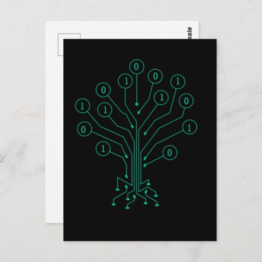 Carte Postale Programmation informatique de codage d'arbre binai (Devant / Derrière)