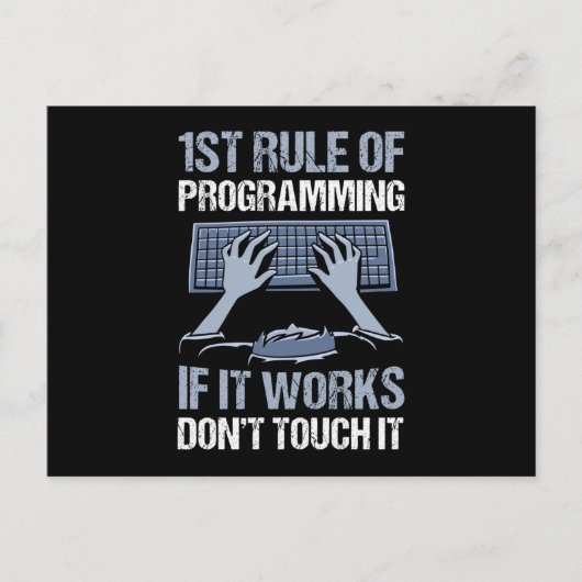 Carte Postale Programmation Si ça marche Ne touchez pas ça Drôle (Devant)