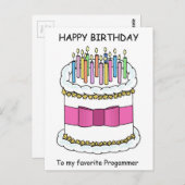 Carte Postale Programmer Joyeux Anniversaire (Devant / Derrière)