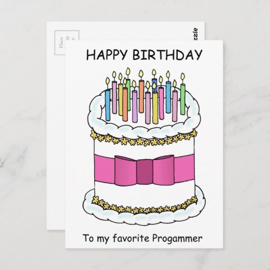 Carte Postale Programmer Joyeux Anniversaire (Devant / Derrière)