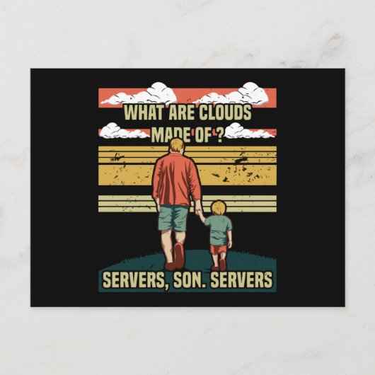 Carte Postale Programmer Papa - Clouds Server Son (Devant)