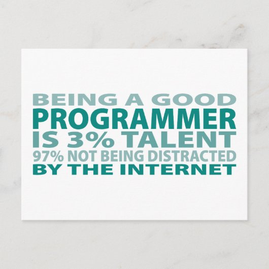 Carte Postale Programmeur 3% Talent (Devant)