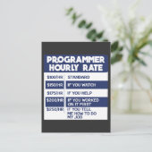 Carte Postale Programmeur amusant Taux horaire Codeur informatiq (Debout devant)