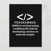 Carte Postale Programmeur développeur de codage programmeur (Devant)