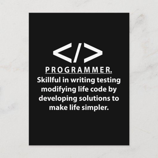 Carte Postale Programmeur développeur de codage programmeur (Devant)