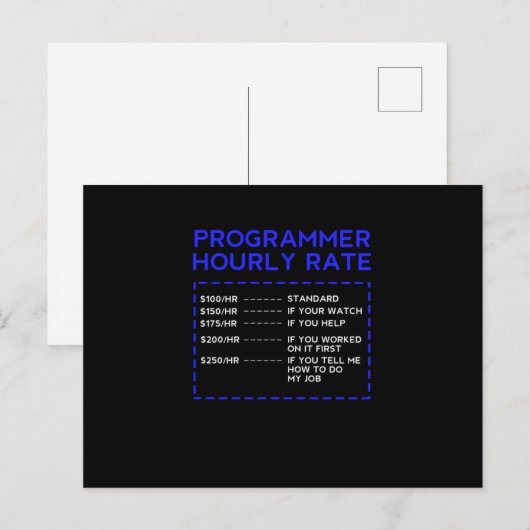 Carte Postale Programmeur Horaire Programmation Codage Coder Gi (Devant / Derrière)
