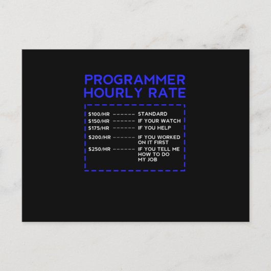 Carte Postale Programmeur Horaire Programmation Codage Coder Gi (Devant)