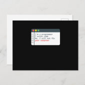 Carte Postale Programmeur HTML Coder ordinateur Programmation (Devant / Derrière)