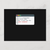 Carte Postale Programmeur HTML Coder ordinateur Programmation (Devant)