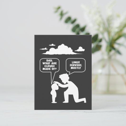 Carte Postale Programmeur informatique développeur Linux Nerd (Debout devant)
