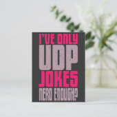 Carte Postale Programmeur informatique udp Blague  (Debout devant)