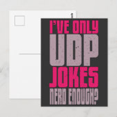 Carte Postale Programmeur informatique udp Blague  (Devant / Derrière)