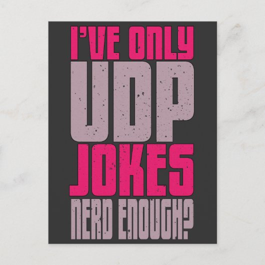 Carte Postale Programmeur informatique udp Blague  (Devant)