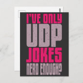 Carte Postale Programmeur informatique udp Joke (Devant / Derrière)