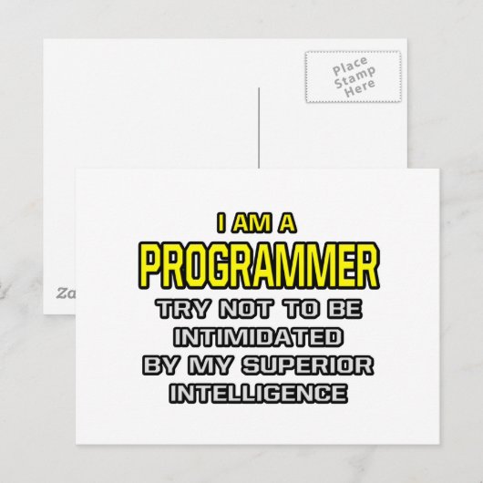 Carte Postale Programmeur...Intelligence supérieure (Devant / Derrière)