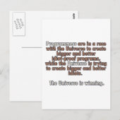 Carte Postale Programmeurs Vs Universe (Devant / Derrière)