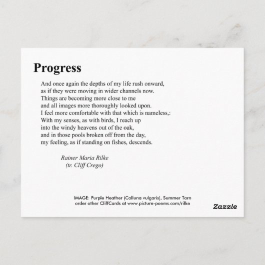 CARTE POSTALE PROGRÈS (Dos)