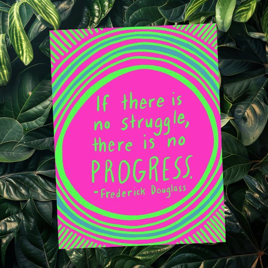 Carte Postale PROGRÈS DE LA LUTTE Douglass Citation Lime Green