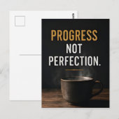 Carte Postale 📈 Progrès et non Perfection Motivation Quotidienn (Devant / Derrière)