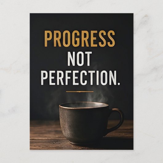Carte Postale 📈 Progrès et non Perfection Motivation Quotidienn (Devant)