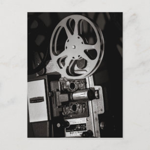 Carte Postale Projecteur de film vintage noir et blanc