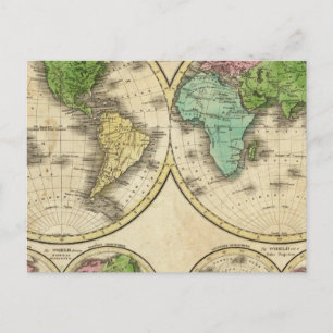 Carte Postale Projection mondiale
