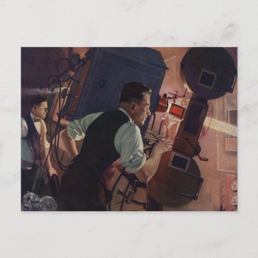 Carte Postale Projectioniste de cinéma, Vintage Business (Devant)