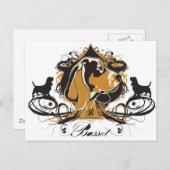 Carte Postale Projekt Chien Basset Hound (Devant / Derrière)