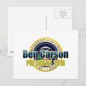 Carte Postale Projet Benjamin Carson pour le président (Devant / Derrière)