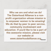 Carte Postale Projet de l'Acte aléatoire de gentillesse (Dos)