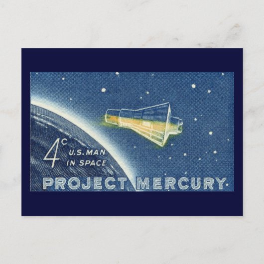 Carte Postale Projet Mercury, US Man in Space (Devant)