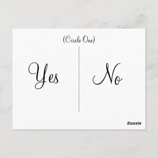 Carte Postale Prom avec moi ? Oui/Non (Dos)