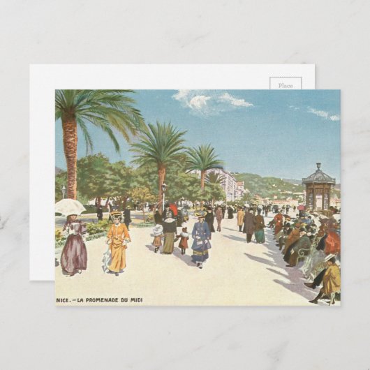 Carte Postale Promenade à Nice (Devant / Derrière)
