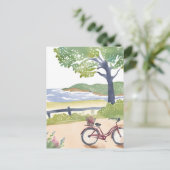 Carte Postale Promenade à vélo sur l'île | Aquarelle de Martha's (Debout devant)