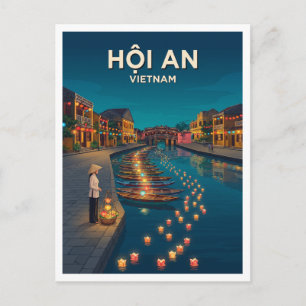 Carte Postale Promenade aux lanternes au bord de l'eau de Hoi An
