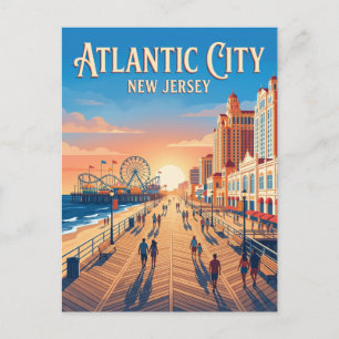 Carte Postale Promenade d'Atlantic City USA