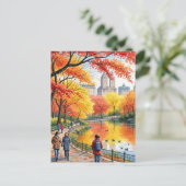 Carte Postale Promenade D'Automne Dans Le Parc (Debout devant)