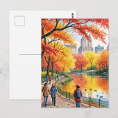 Carte Postale Promenade D'Automne Dans Le Parc (Devant / Derrière)